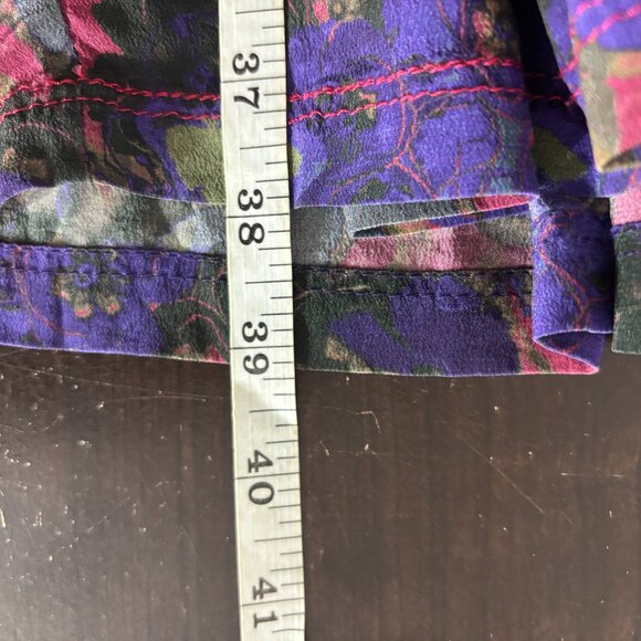 Vinatge ZAC Posen Silk Multicolor Floral Pleated Design Fit & Flare Dress Size 2 - Picture 10 of 10